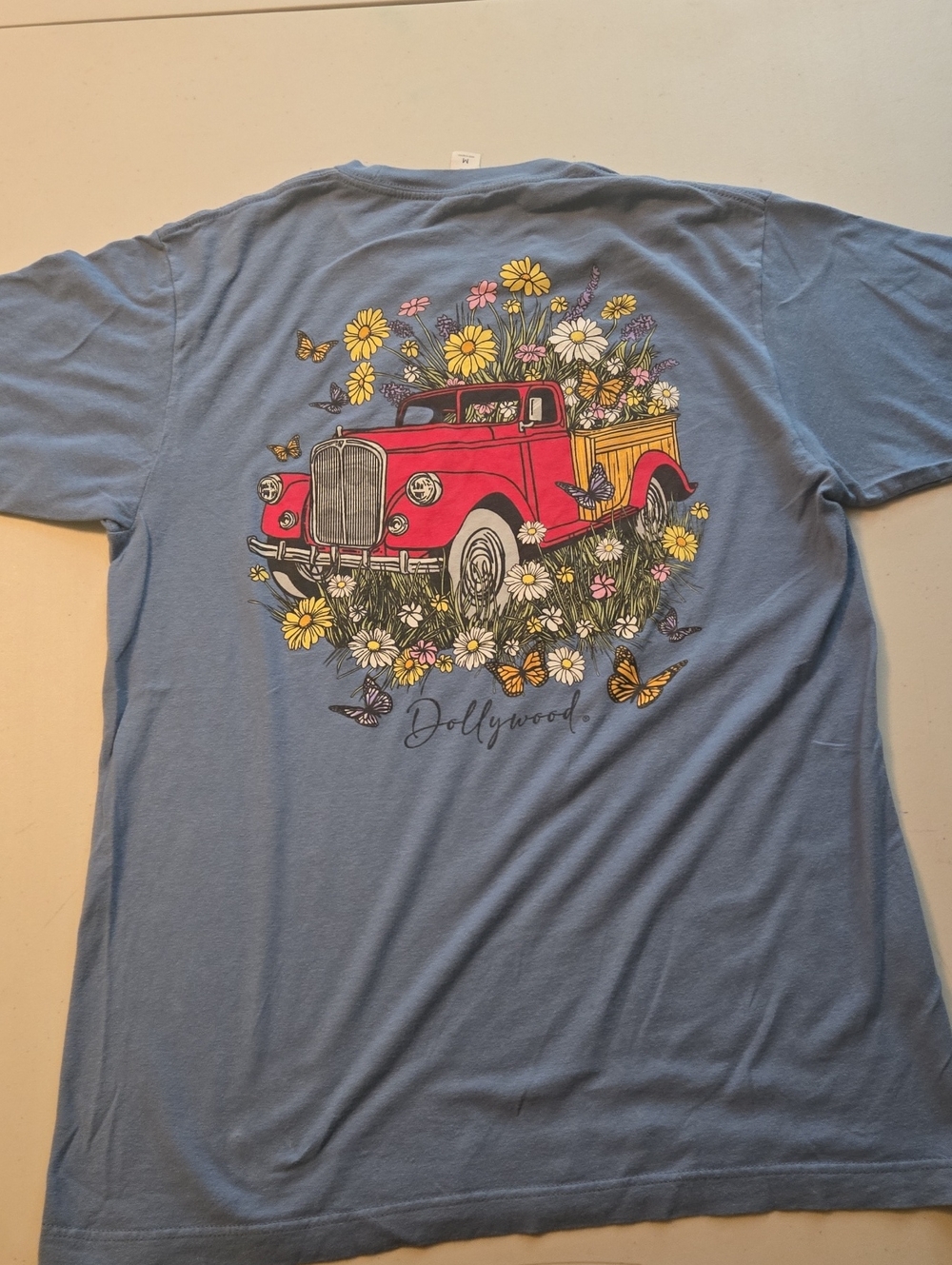 Official Dollywood Theme Park Butterfly & Daisy Graphic Tee